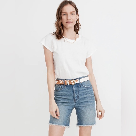 Madewell High Rise Mid Length Denim Shorts In Bonet Wash - Picture 1 of 3